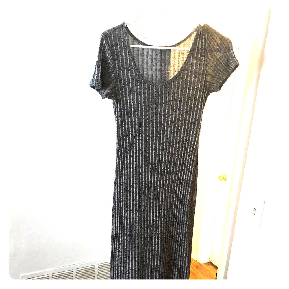 Grey long top with high slits